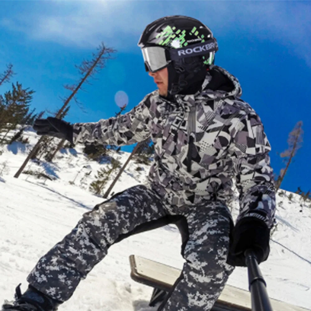 ROCKBROS интегрированный лыжный шлем зимний теплый ультра-светильник дышащий