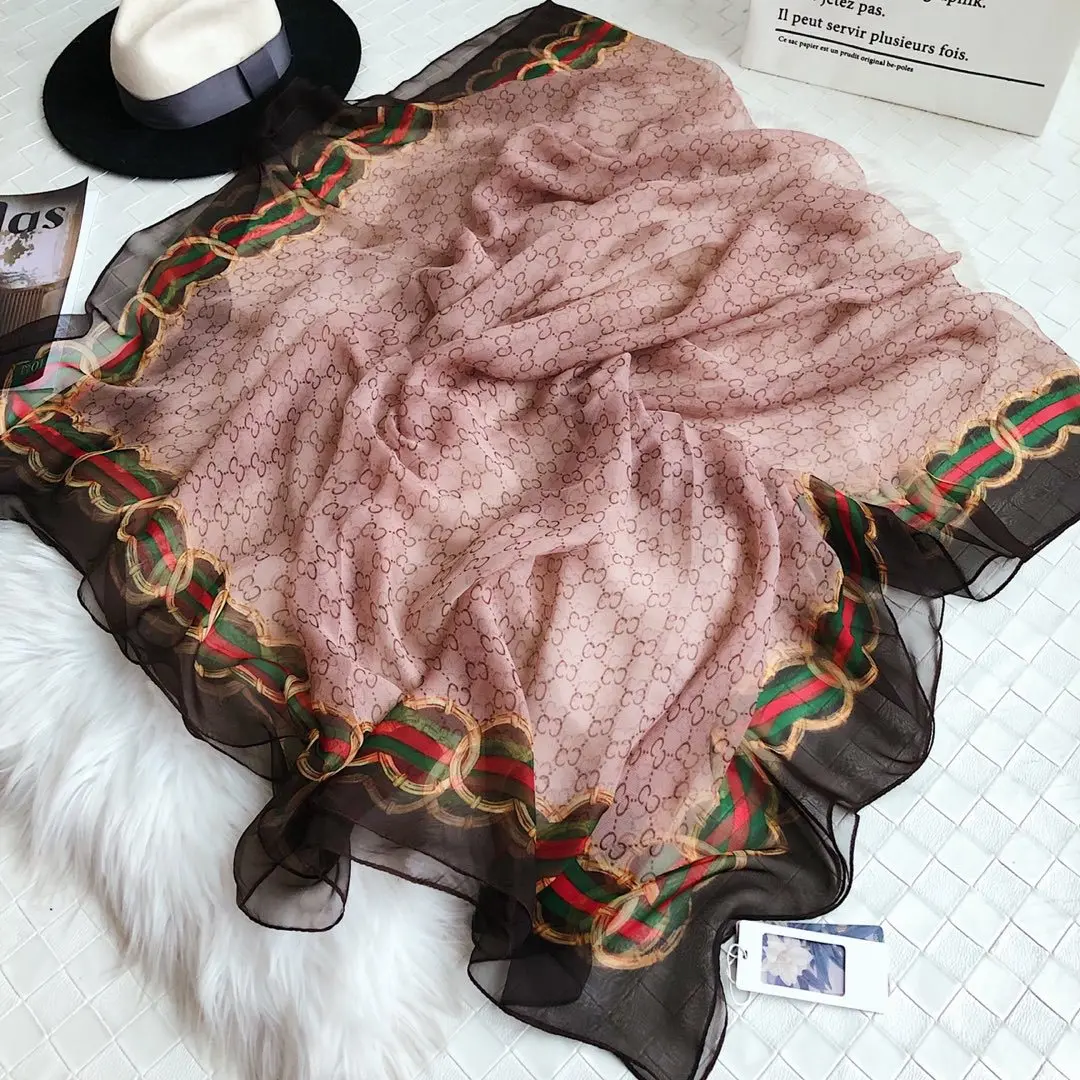 Весна лето Осень шелковый шарф новая модель для европейских и американских