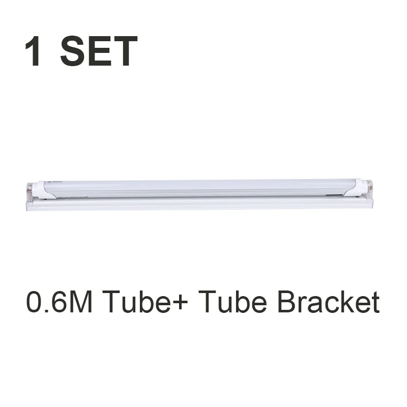 1 set tube Светодиодный ламповый светильник T8 2ft 9 Вт 10 Вт 600 мм супер яркий T8 трубки лампы G13 SMD2835 заменить светодиодные флуоресцентные огни 220V холодный белый - Испускаемый цвет: 1 set tube