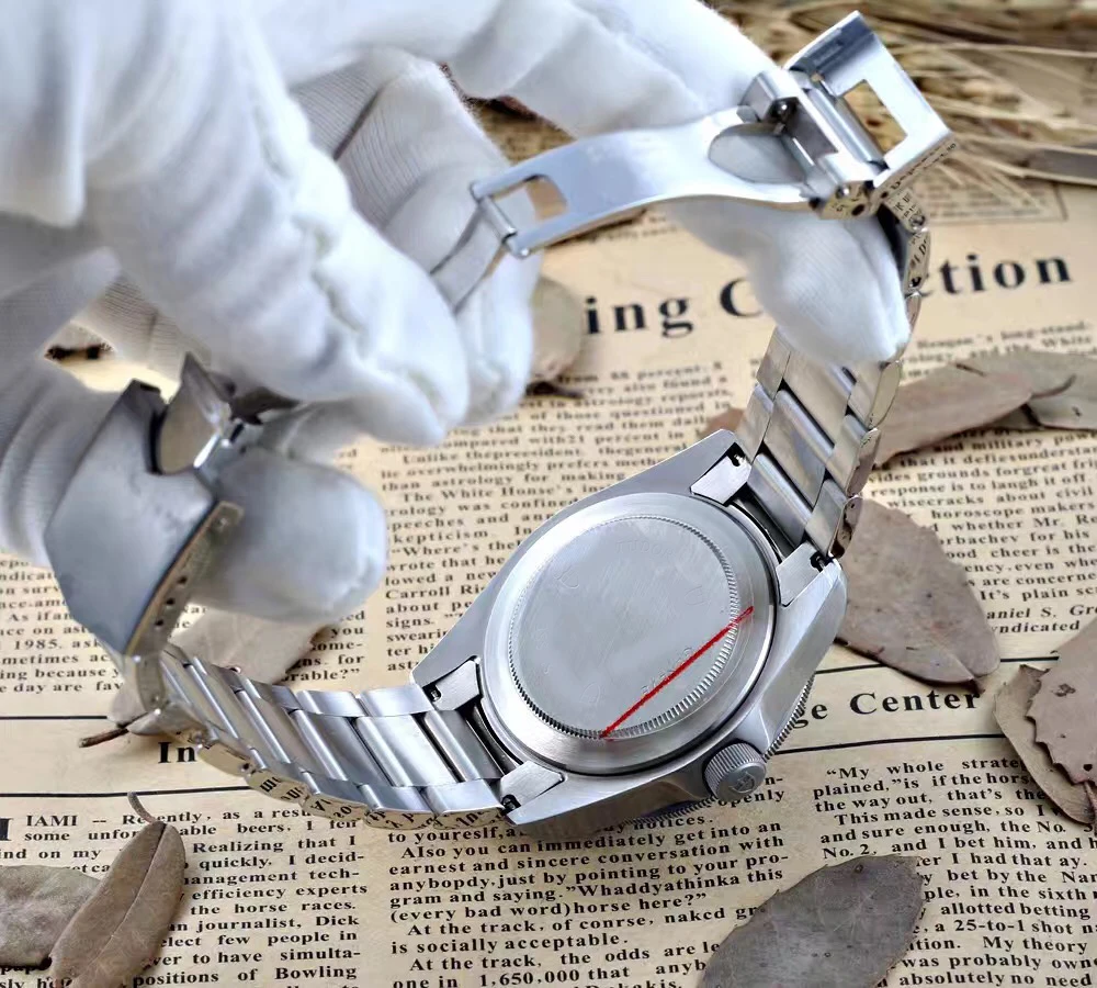 

Luxury Brand New Mens Watch Automatic Aechanical Stainless Steel Bracelet Black Blue Red Ceramic Bezel Sapphire Watches 42mm