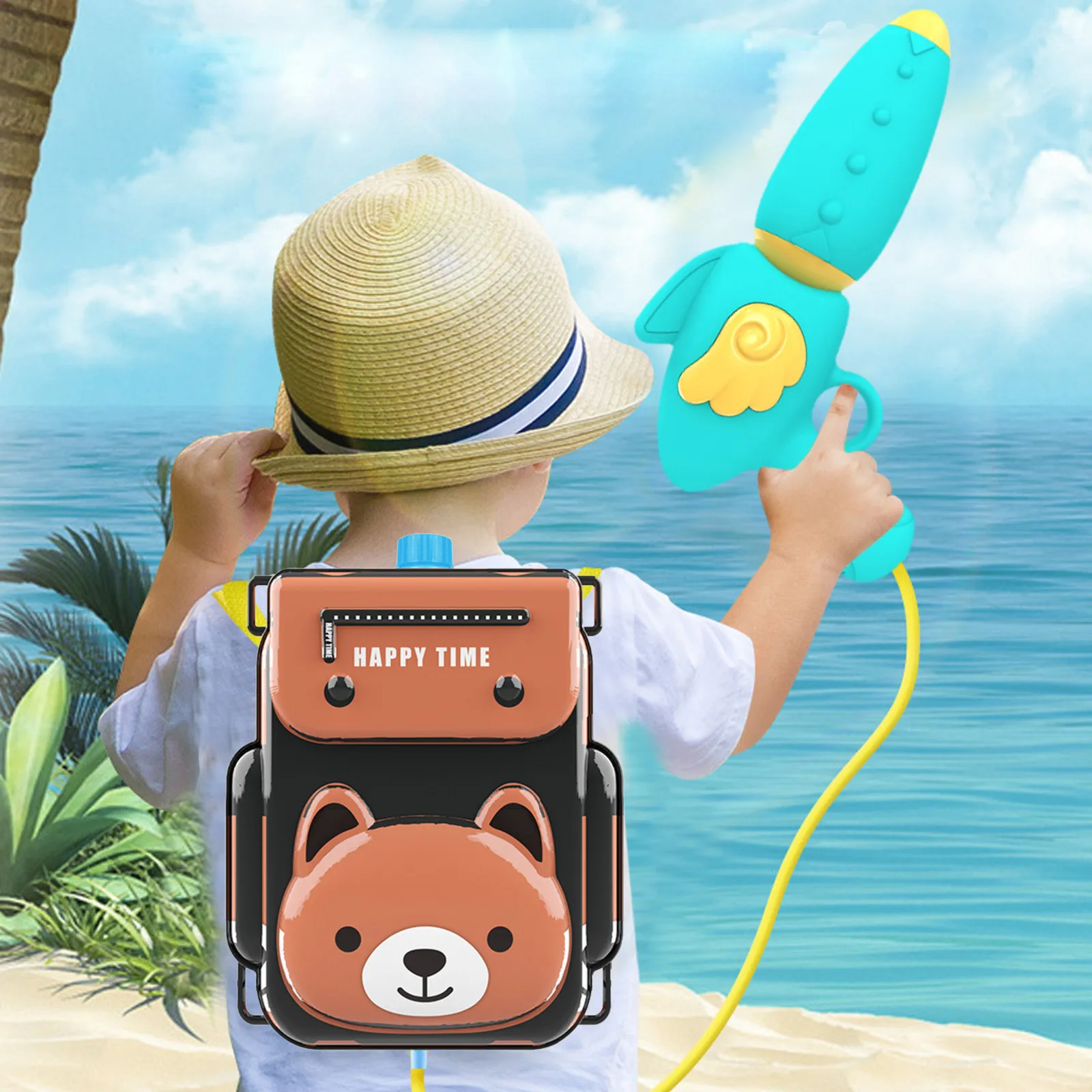 Игрушка-распылитель воды милый желтый медведь детский рюкзак Водяная бомба