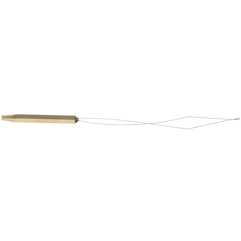 

1PCS Extra-Long Brass Bobbin Threader Fly Tying Tool Half Hitch Handle Tool Fly Fishing Thread