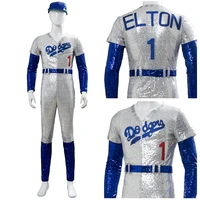 rocketman elton john cosplay costume baseball uniform jumpsuit for men women halloween carnival fancy costumes