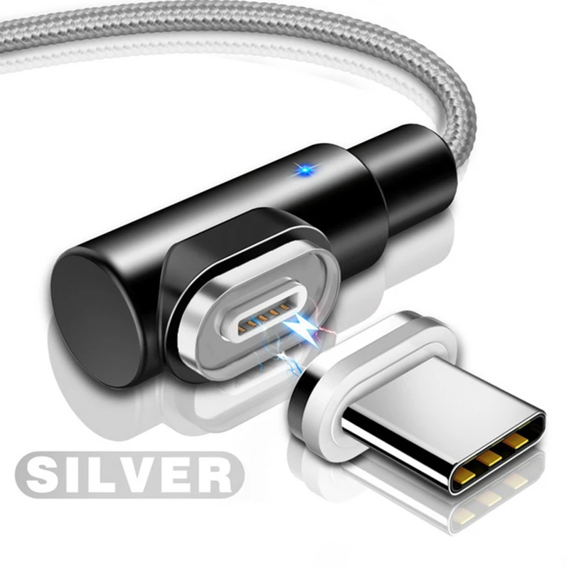 Silver Магнитный кабель 3A Micro usb type-C для iPhone X XS XR 7, быстрая зарядка, USB-C, магнитное зарядное устройство для телефона, кабели для samsung Xiaomi - Тип штекера: Silver