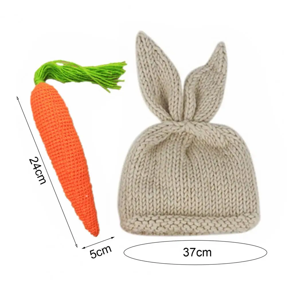 

1Set Cute Rabbit Bunny Hats Knitted Handmade Crochet Clothing Infant Beanie Shorts Suit for Photography Props