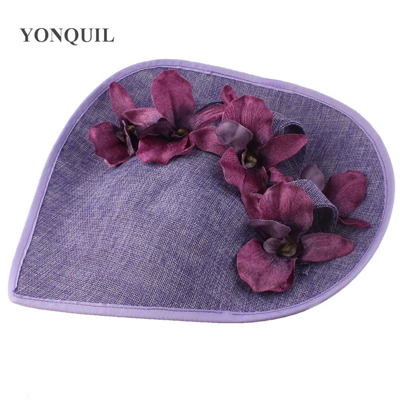 Lavender Millinery Caps With Headbands Accessories Imitation Sinamay Derby Cocktail Hat Women Bridal Hair Fascinator Fancy images - 6