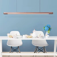Solid Wood Pendant Lights Modern LED Strip Long Pendant Lamps for Dining Living Room Kitchen Office Shop Bar Cafe Hanging Lamp