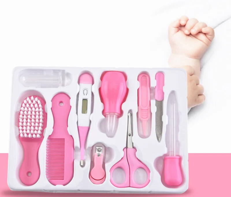 10/6 Pcs/Set Baby Kids Nail Hair Health Care Thermometer Nose Cleaner Toothbrush Safety Care Tools Newborn Grooming Brush Kit