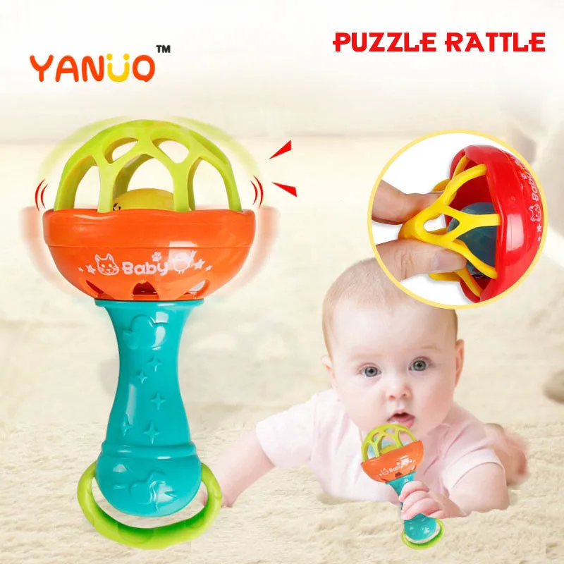 

YANUO Baby Toys Macaron Soft Rattle Toy Baby Teether Toy Early Education Puzzle Baby Boy Toys Toddler Toys Interactive Toys