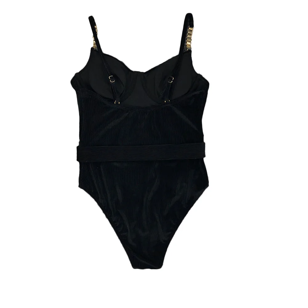 Сексуальный купальник с пряжкой и поясом женский на цепочке Женское боди