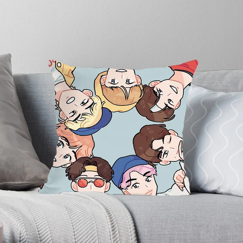 

Cross-border explosions home pillow covers Korea small fresh illustration pillow covers INS wind youth cartoon pillow covers
