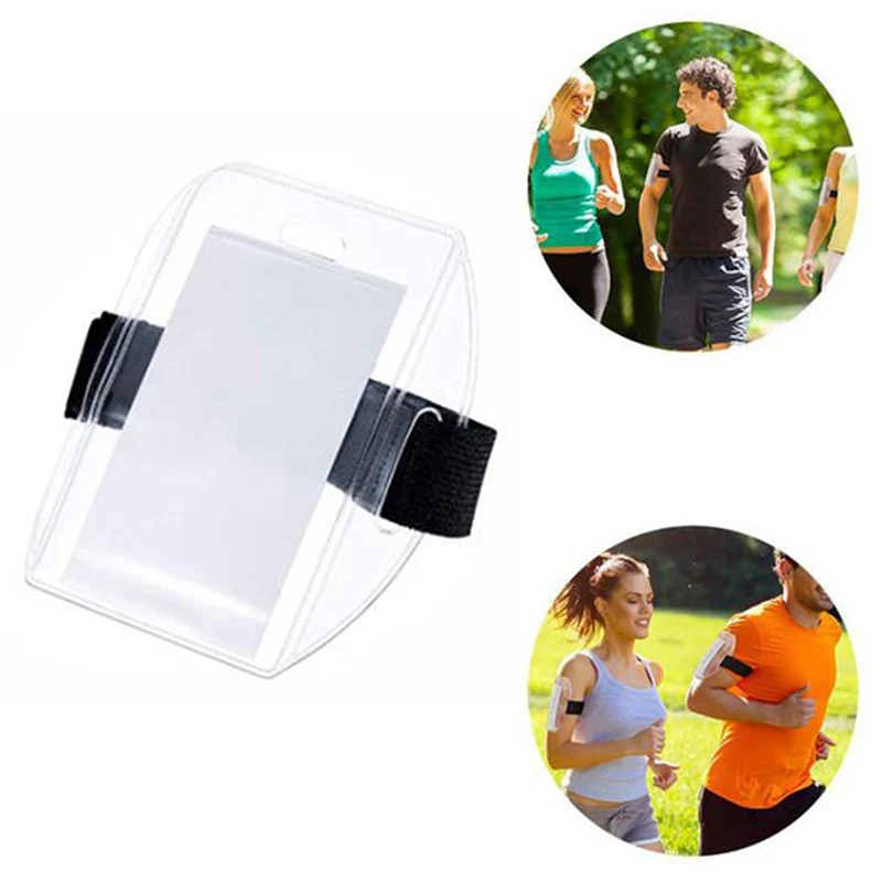 

1PC Arm Badge Holder Armband ID Card With Black Adjustable Strap For Work Pass
