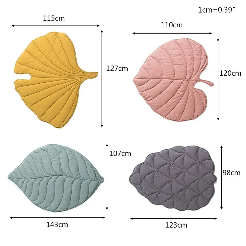 

Newborn Baby Cotton Carpet Blanket Leaf Shape Crawling Play Mat Rug Room Decor