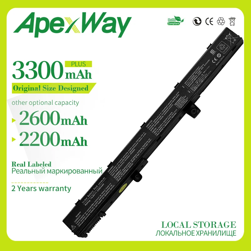 Аккумулятор Apexway A41N1308 A31N1319 для ноутбука Asus X551M X451 X551 X451C X451CA X551C X551CA Series 0B110 00250100 3300