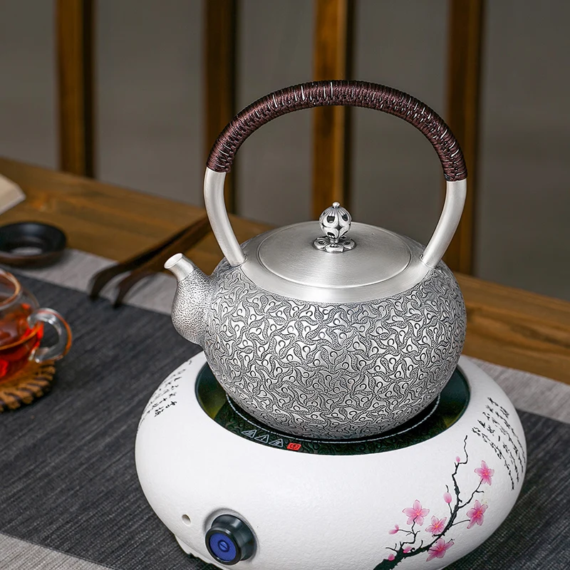 

Чайник Xiangyun ручной работы из серебра 999 пробы, бытовой чайник