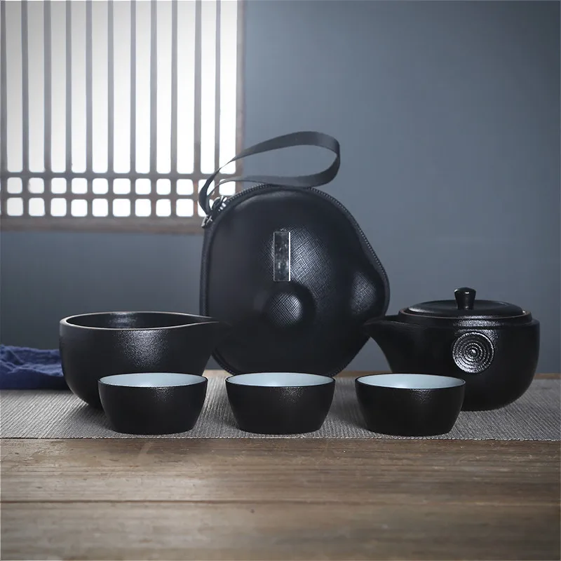

chinese tea set Set of ceramic travel kungfu tea set Simple tea brewing set for outdoor tourism Express cup Tea set suit