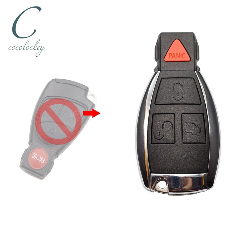 

Cocolockey Newest Modified 2/3/4 Buttons Smart Remote Key Case Shell Fob for Benz B C E ML S CLK CL Vito Replacements Smart Key