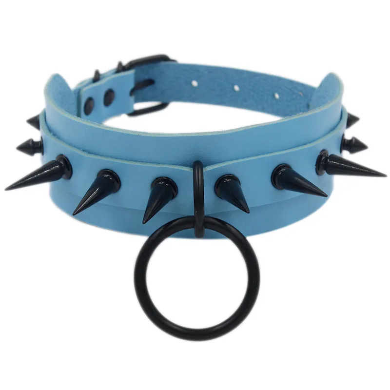 

Gothic Jewelry Punk Spike goth Choker Necklaces Women Collar Studded Rivet Black Pu Leather Men Necklace Chocker Halloween Gifts