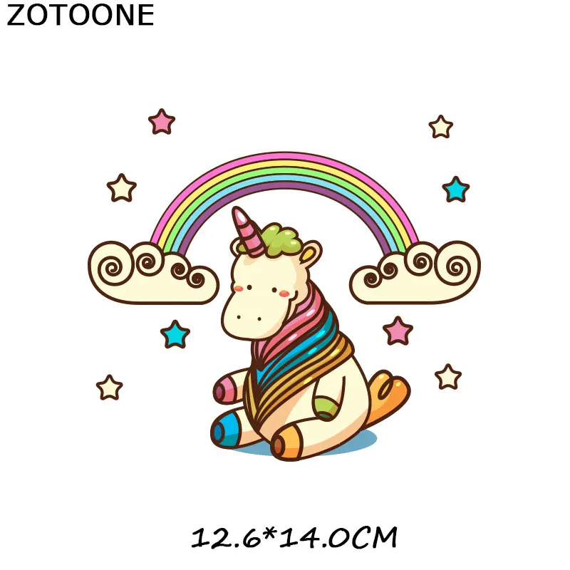Нашивка ZOTOONE с животными единорогом милые наклейки котом термоклейкие нашивки