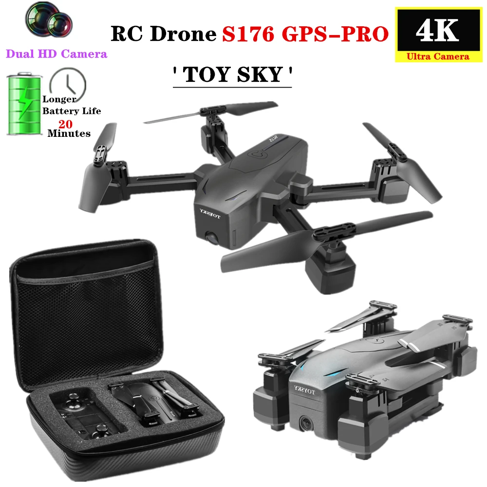Бла (беспилотный летательный аппарат S176 GPS PRO Drone 2 4G/5G WI-FI FPV 4K ESC HD Камера Смарт Follow