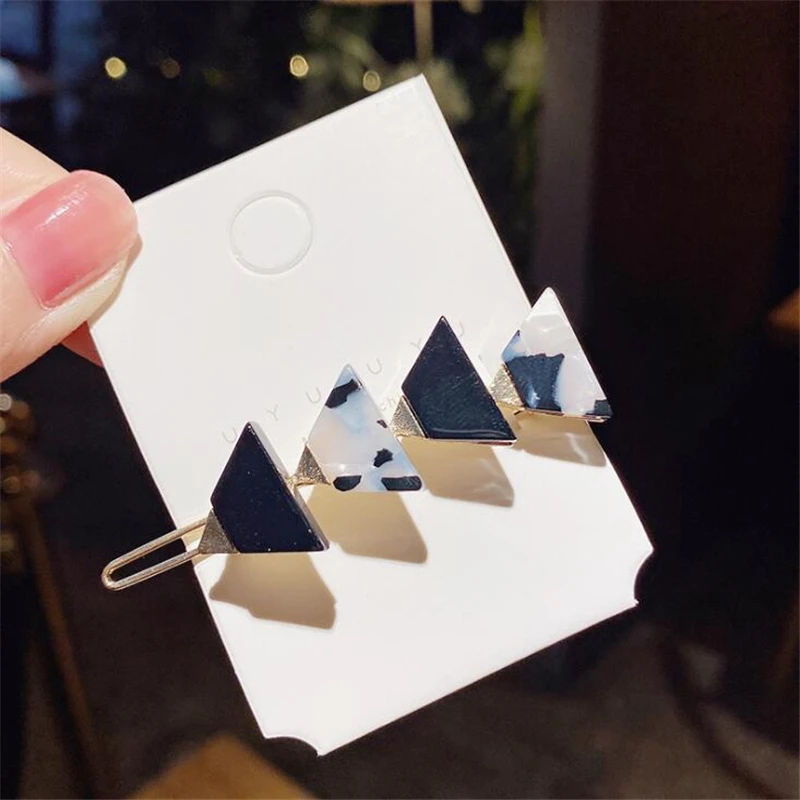 

Korean Style Sweet Women Girls Arcylic Hair Clips Fashion Geometric Hairpins Hair Accessories Girls Alligator Headwear Ornament