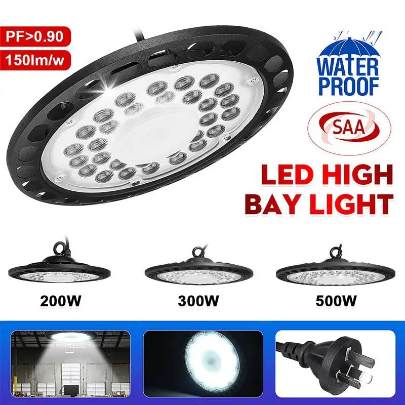 

LED High Bay Light 200W 300W 500W 6500K High Brightness Industrial Lighting Workshop Warehouse Garage LED UFO Lamp AC80-260V