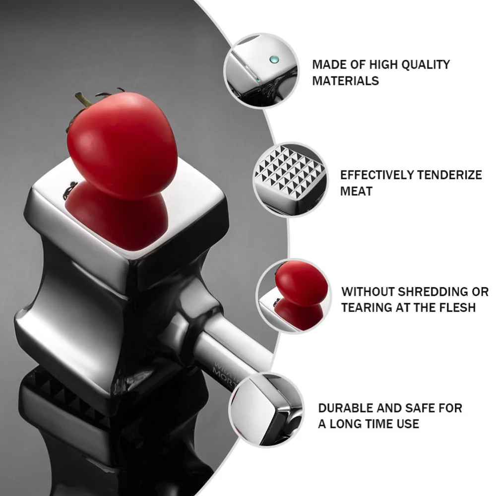 

Stainless Steel Meat Hammer Kitchen Beefs Pork Tenderizer Steak Tenderizer Tool