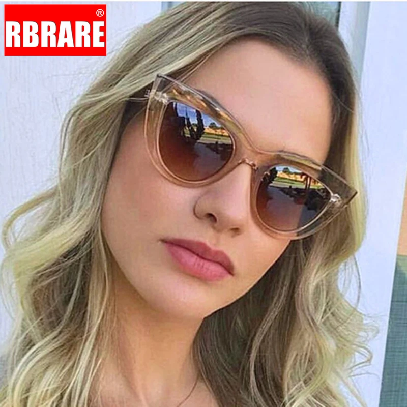 Женские солнцезащитные очки кошачий глаз RBRARE винтажные уличные в большой оправе