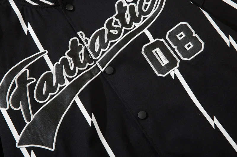 

NiceDaily Winter Men's Jacket High Street Retro Letters Fantastic Embroidery Baseball Uniform Jacket INS Loose Brand Vibe Style