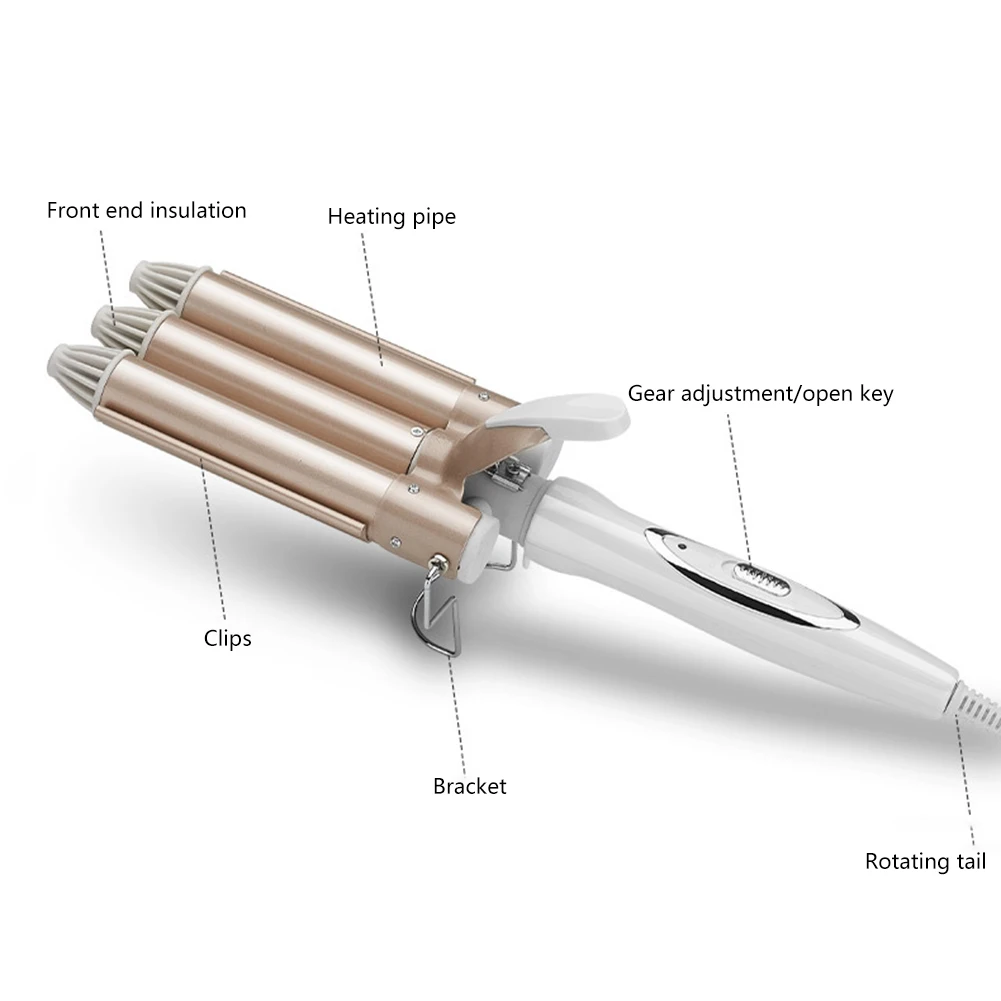 

Electric Curling Hair Curlers 22MM Professional Hair Care & Styling Tools Iron Flat 3 Barrels Curly Hair Wavy Electric Crimpers