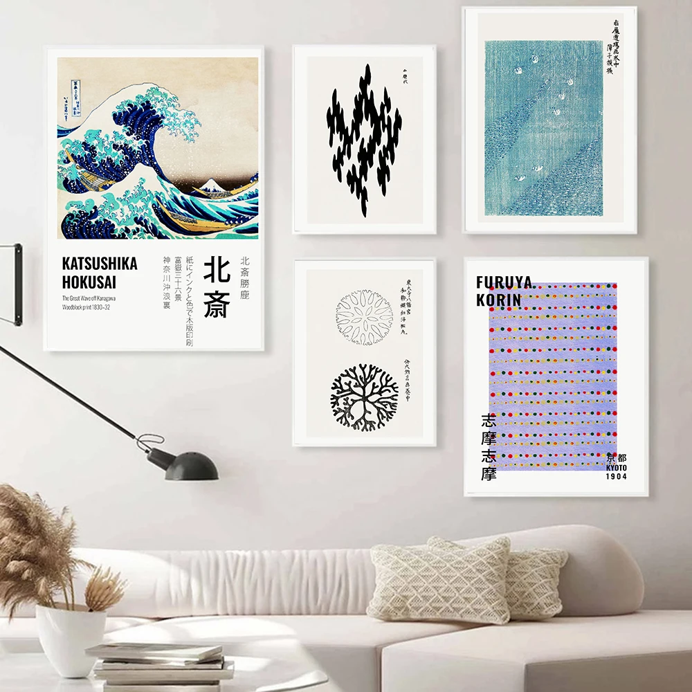 

The Great Wave Surfing Poster Katsushika Hokusai Exhibition Canvas Painting Print Picture Vintage Wall Bedroom Home Decoration