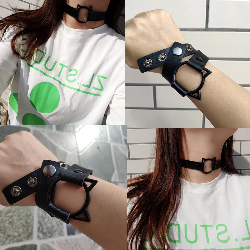 2021 популярный чокер в стиле Харадзюку панк колье из искусственной кожи ручной