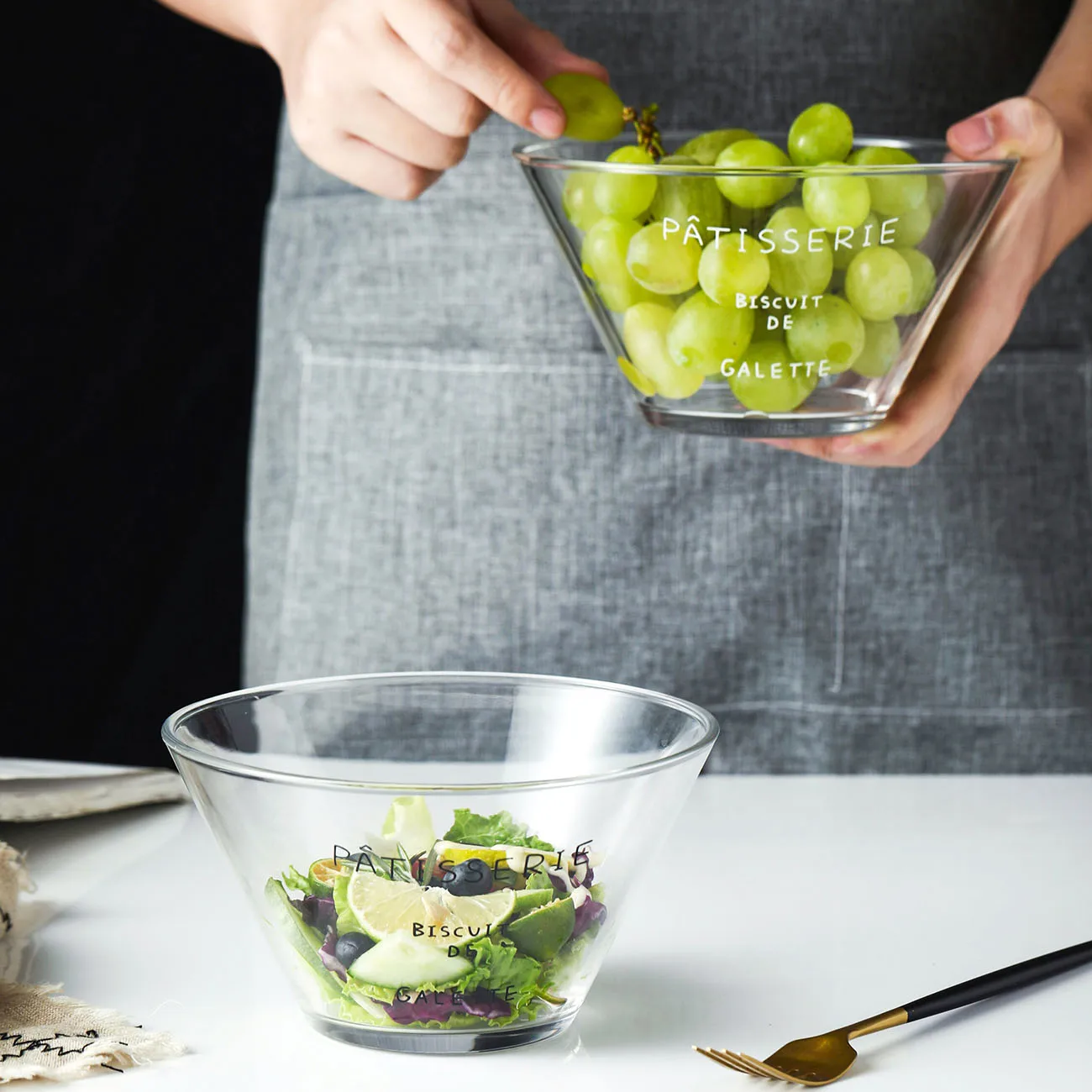 Прозрачная стеклянная Салатница OTHERHOUSE прозрачная миска для мороженого фруктов