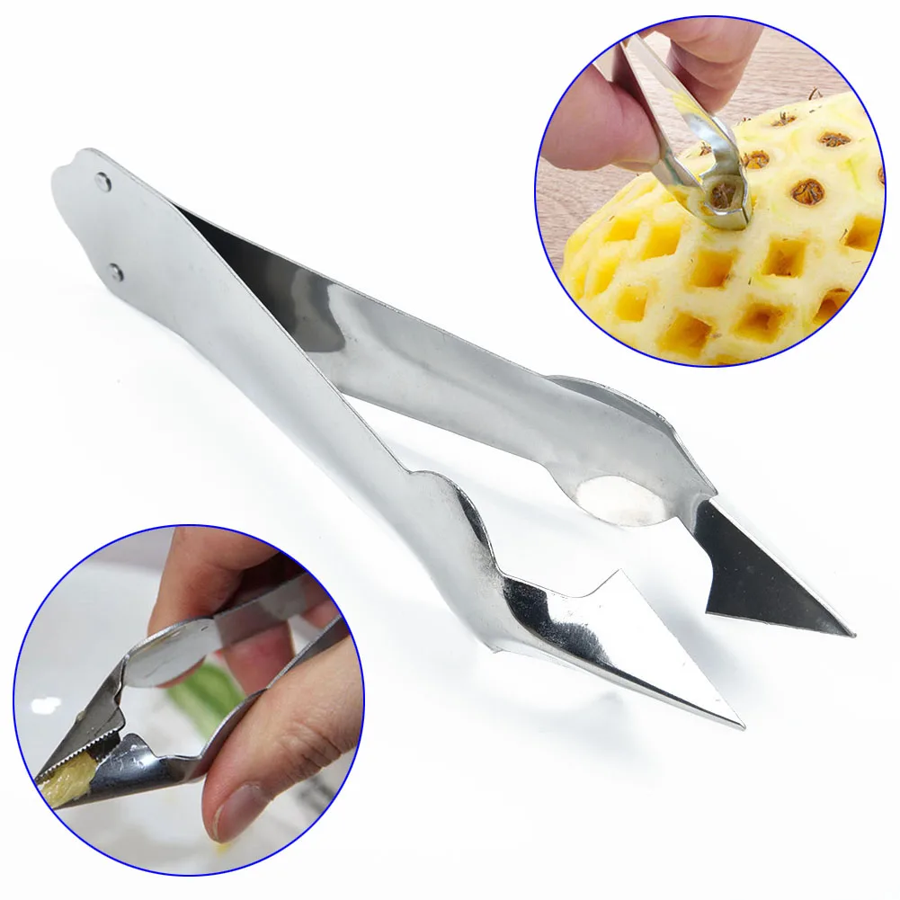 

Pineapple Eye Peeler Stainless Steel Cutter Practical Seed Remover Clip Fruit Vegetable Carrot Tweezers Home Kitchen Tool Gadget