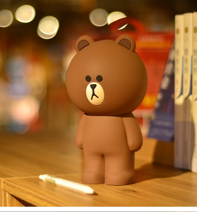 Cheng Pin чехол для карандашей с мультипликационным принтом Kawaii милый силиконовый коричневый Медведь Кролик 3D Сумка для карандашей детские игрушки подарки детский Декор