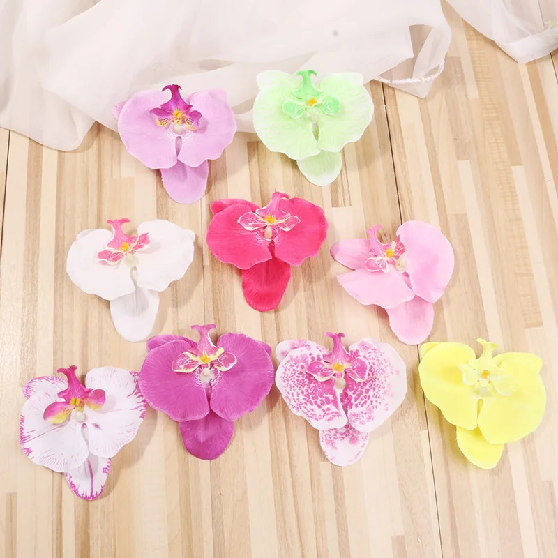 5 шт./лот 10 см Шелковая бабочка Орхидея искусственный цветок головка для
