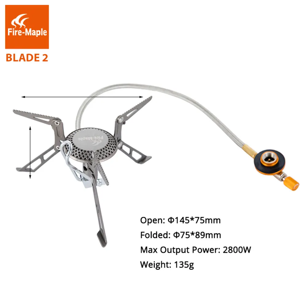 Газовые горелки из титана Fire Maple Blade 2, ультра светильник, 135 г, газовая плита с трубкой предварительного нагрева, газовая плита с дистанционным управлением для кемпинга