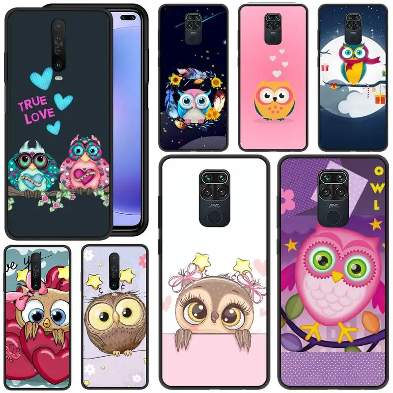 

Cute Owl Phone Case For Redmi 5 6 Plus K 7 8 9 20 30 X A Pro Note 4 5 6 7 8 9 S X A Phone Cover Coque
