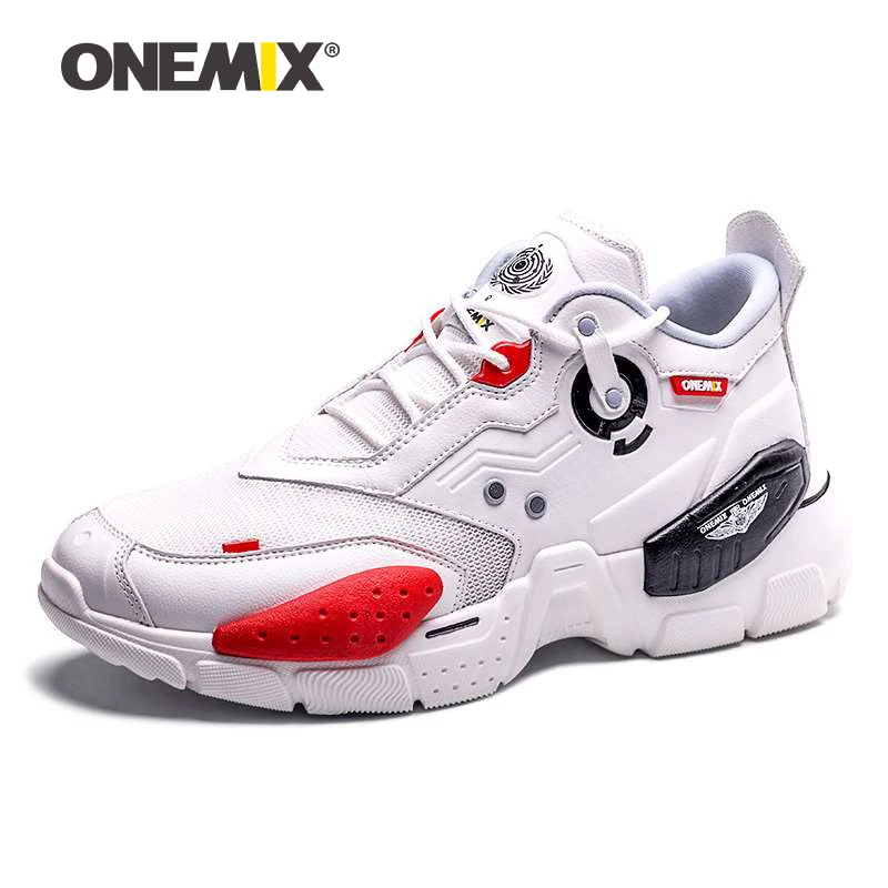 Мужские кроссовки для бега ONEMIX удобные кожаные с амортизирующим эффектом