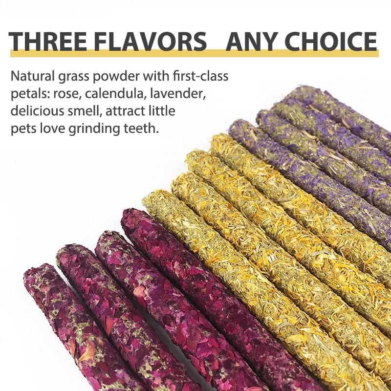 

6Pcs Pet Stick Molar Chewing Toys Dental Care Chewing Snacks Suitable for Rabbits Hamsters Chinchillas And Other Small Pets