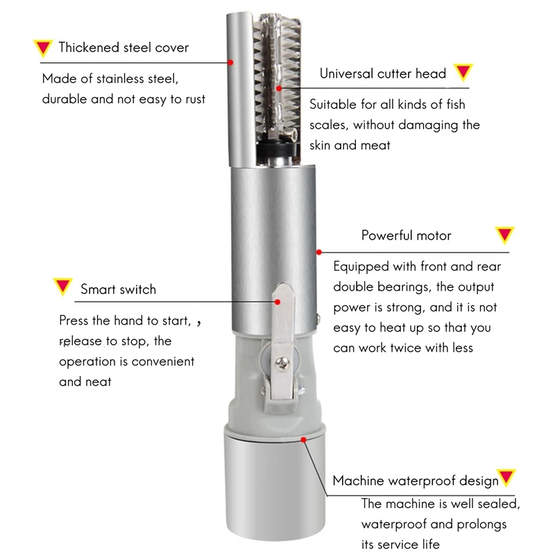 Лидер продаж Беспроводная электрическая рыбочистка рыболовные чешуи очиститель