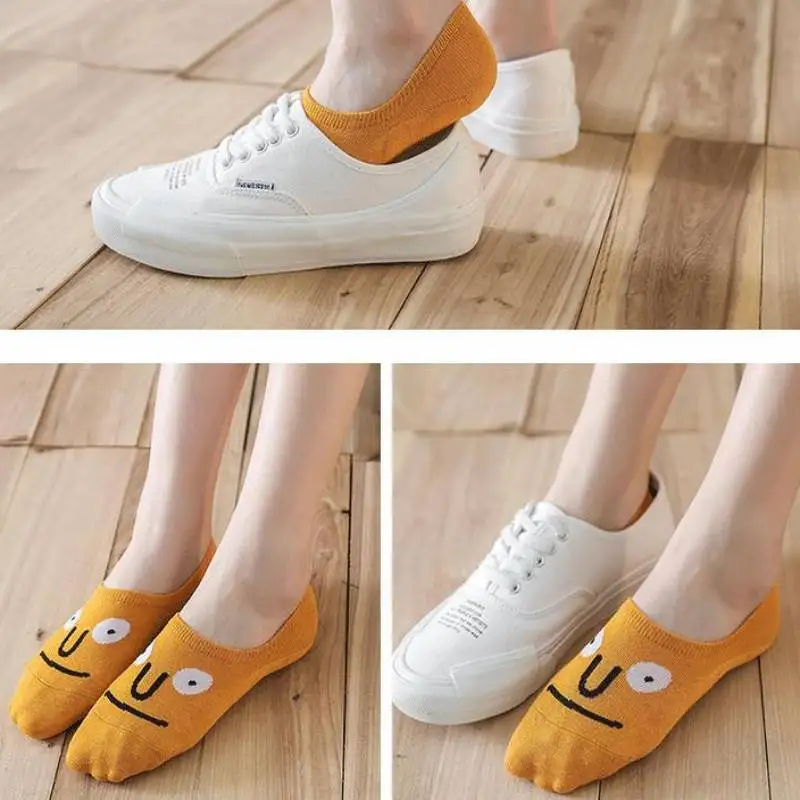 

Spring and Summer Socks Girl Cotton Funny Expression Cute Boat Socks Korean Version Funny Sweet anti-shedding Invisible Socks