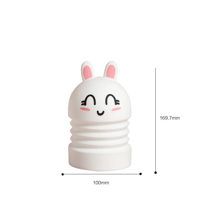 

LED Jumping Rabbit USB Nightlight Cute Cartoon Silicone Seven Color Nightlight Children's Bedroom Decoration Gift Remote Control