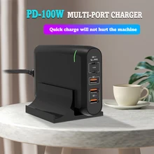 PD 100W Multi GaN Dual USB Type C Fast Charger For MacBook Air iPad iPhone11 Pro Max XS XR 5 Port Usb Quick Charge 3.0 PD Hub