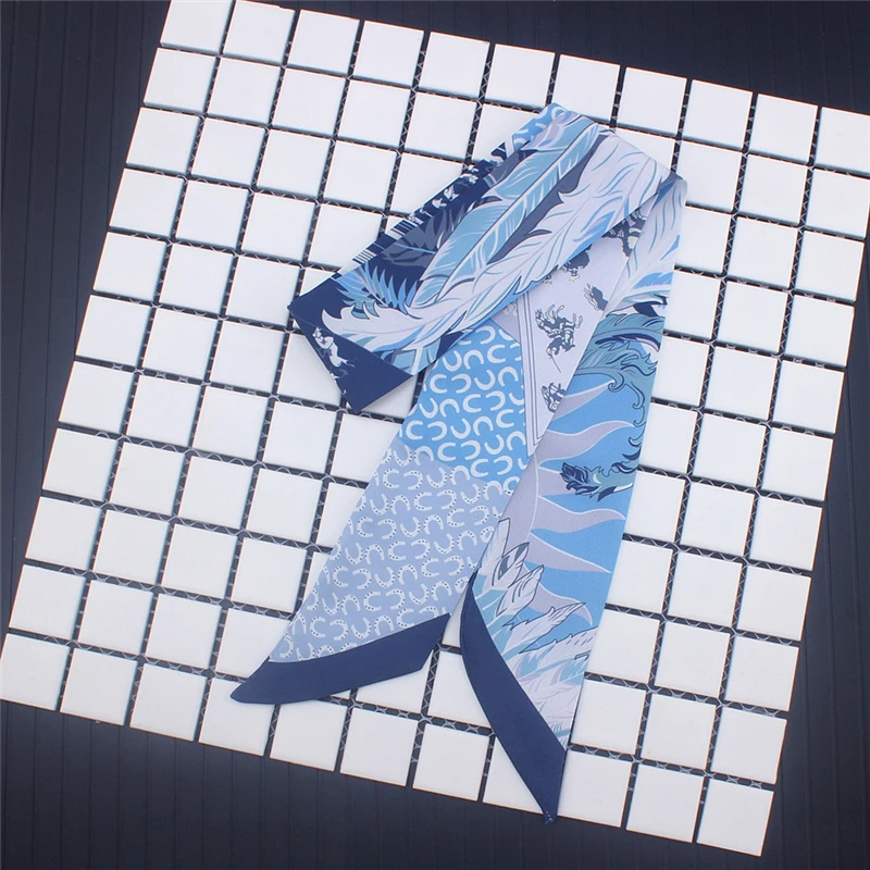 Newly launched women's headscarves Street style twill satin scarf Fashion beach shawl Tied bag handle ribbon Ladies hair band C5 |