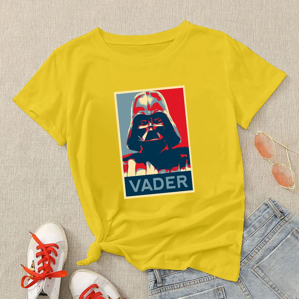 

Disney Star Wars T shirt Women Vader Printed Hipster Cool Multicolor Clothing Vogue Lady Streetwear Tops O-neck Unisex
