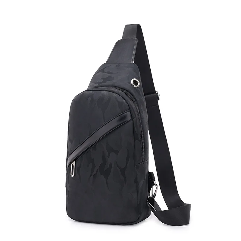 

Men Chest Bag Zipper Casual USB Polyester Interior Slot Pocket Flap Pocket Fashion Man Bag Moviles Sac Homme Chest Bag Man