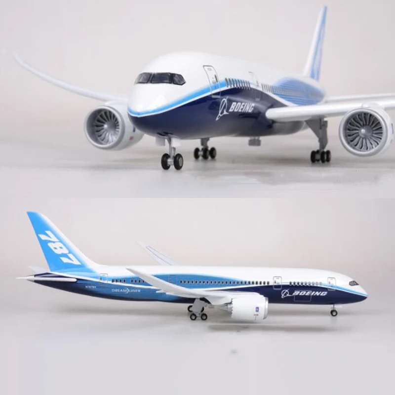 

47 см игрушечные модели самолетов 787 B787 Dreamliner модель самолета светильник и колесами шасси 1/130 масштаб литая резина самолет