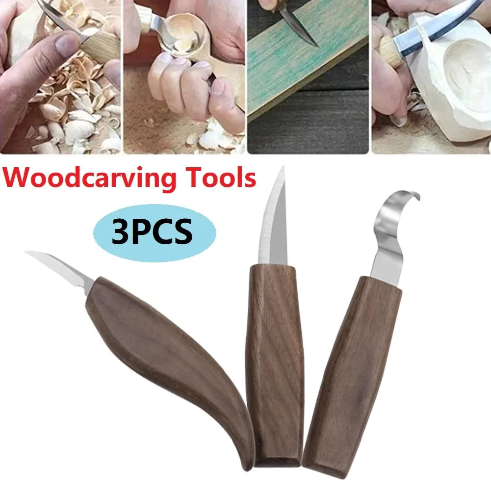 

3pcs WoodCarving Tools Hand Tool Set Woodworking Cutter Set Cutter Hand Tool Knives DIY Peeling Woodcarving Free Shipping