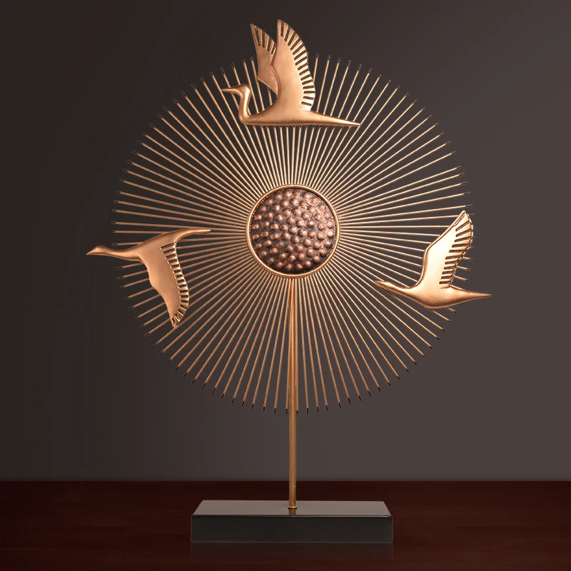NEW CHINESE WROUGHT IRON SUN CRANE ART SCULPTURE RESIN CRAFT DESKTOP MODERN SIMPLE ANIMALS FIGURINES HOME DECORATE R2775 | Дом и сад